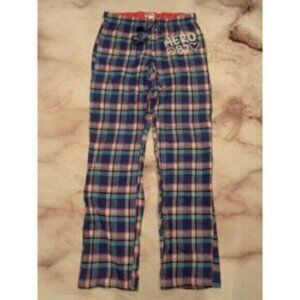 NWOT AERO women's XXS blue/black/pink/white sparkle Plaid pants MSRP $49.99